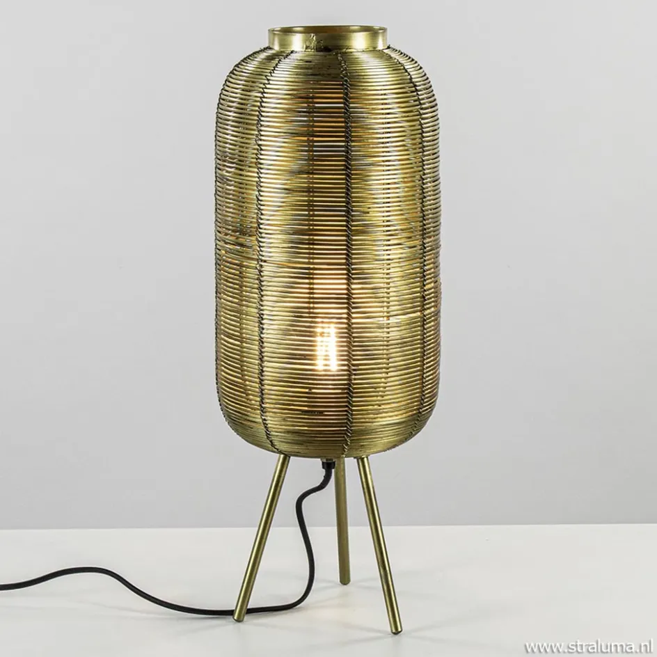 Driepoot tafellamp antiek brons Light & Living>Straluma Hot