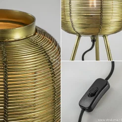 Driepoot tafellamp antiek brons Light & Living><noscript><img width=