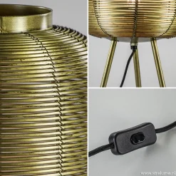 Driepoot tafellamp Tomek antiek brons></noscript>Straluma Discount