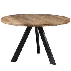 Eettafel Acaciahout 3-poot zwart  Ø120>Straluma Discount