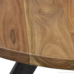 Eettafel Acaciahout 3-poot zwart  Ø120>Straluma Discount