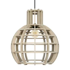 Eettafel hanglamp Globe Lingehof hout>Straluma