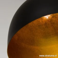 Eettafel hanglamp Kylie 3- lichts zwart-goud><noscript><img width=