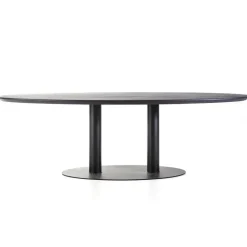 Eettafel ovaal zwart eiken met metalen poot 300x120 cm>Straluma New