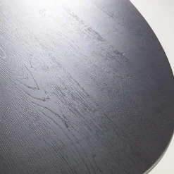 Eettafel ovaal zwart eiken met metalen poot 300x120 cm>Straluma New