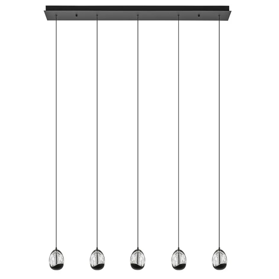 Eettafelhanglamp Clear Egg met zwart inclusief LED>Straluma Online