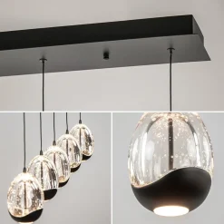 Eettafelhanglamp Clear Egg met zwart inclusief LED><noscript><img width=