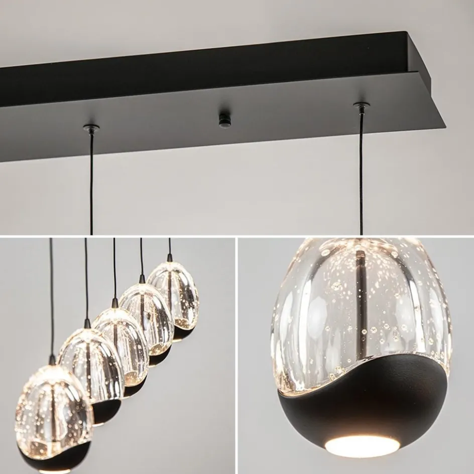 Eettafelhanglamp Clear Egg met zwart inclusief LED>Straluma Online