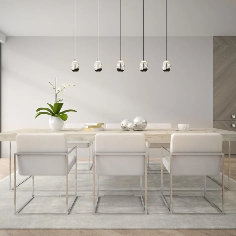 Eettafelhanglamp Clear Egg met zwart inclusief LED>Straluma Online