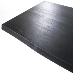 Eiken boomstam tafel met spinpoot zwart 240x100 cm><noscript><img width=