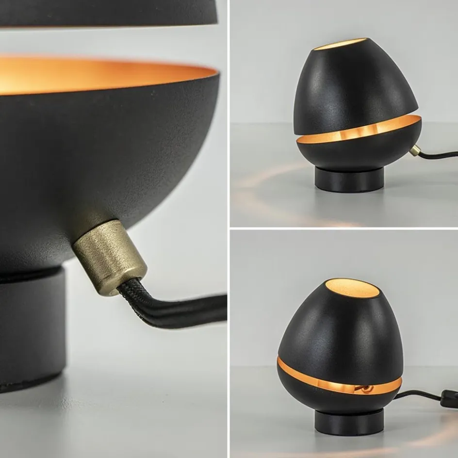 Elegante tafellamp mat zwart met goud accent>Straluma Outlet