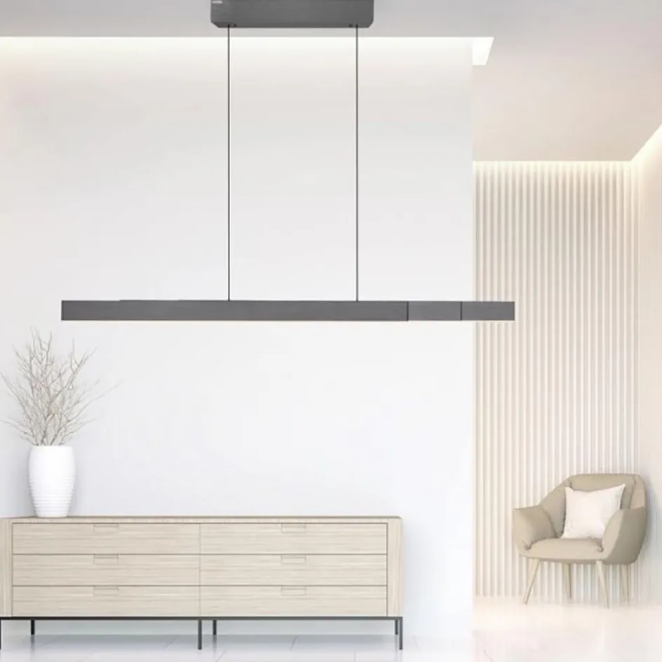 Elektrisch verstelbare LED hanglamp grijs dimbaar>Straluma