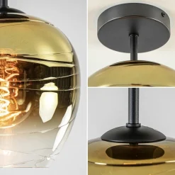 Glazen plafondlamp gold gradient met zwart><noscript><img width=