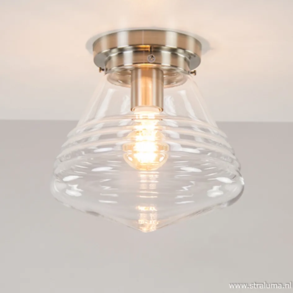 Glazen plafondlamp helder Art Deco>Straluma Discount