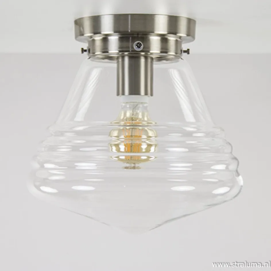 Glazen plafondlamp helder Art Deco>Straluma Discount