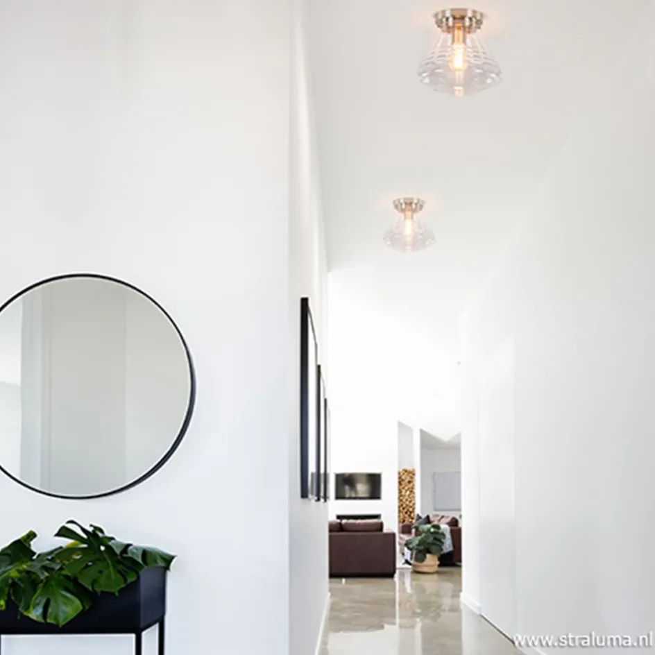 Glazen plafondlamp helder Art Deco>Straluma Discount