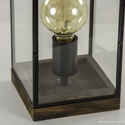 Glazen tafellamp Askjer hout met zwart><noscript><img width=