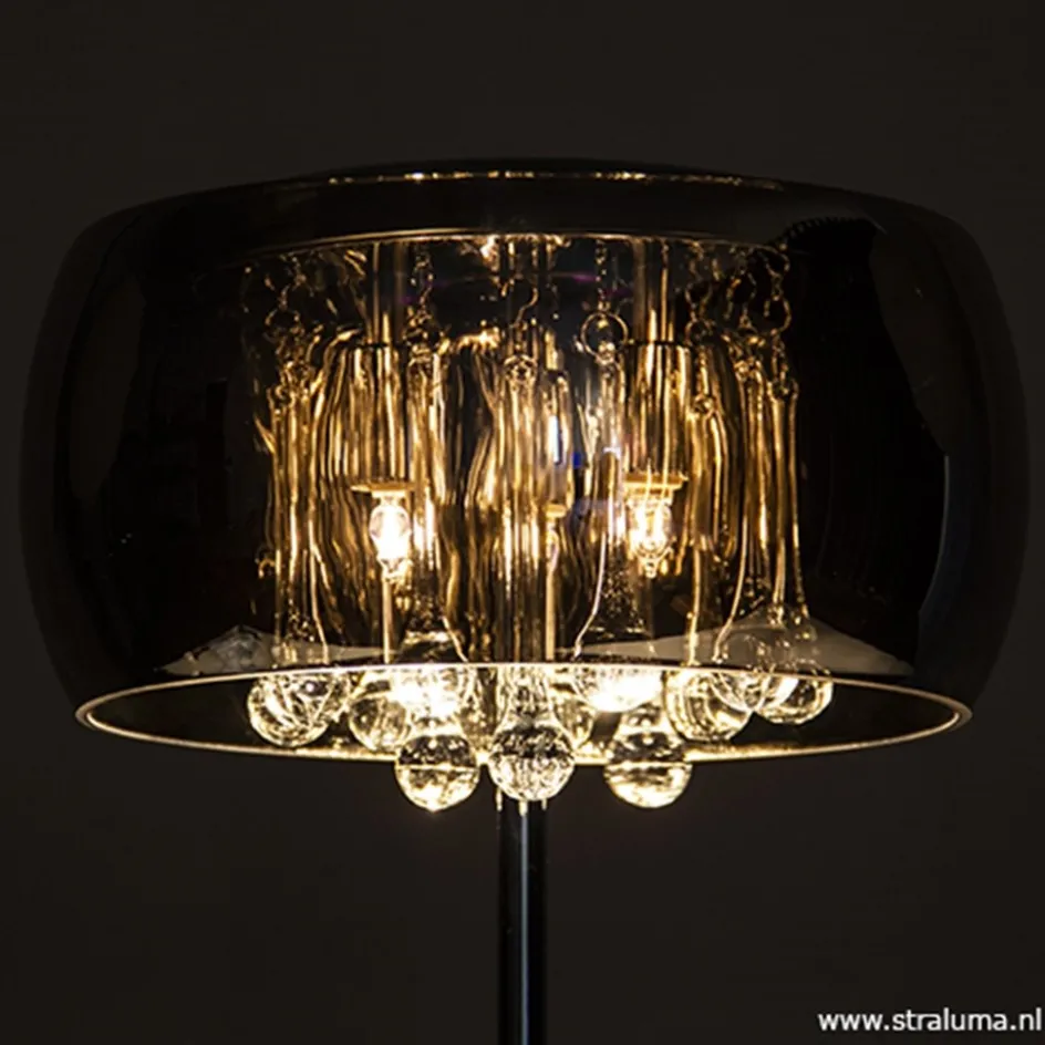 Glazen tafellamp Pearl met chroom>Straluma