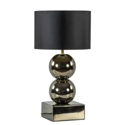 Gouden tafellamp bollen met zwart/gouden kap>Straluma Outlet