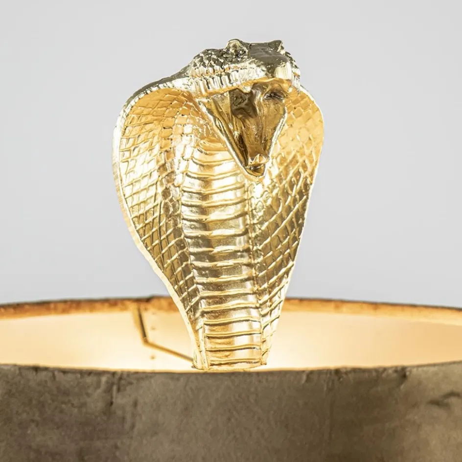 Gouden tafellamp Snake met velours kap>Straluma Best