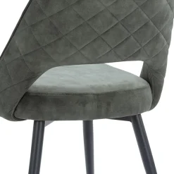 Grijs/groene eetkamerstoel met zwarte pootjes><noscript><img width=