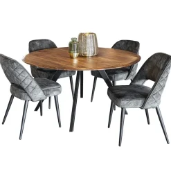 Grijs/groene eetkamerstoel met zwarte pootjes><noscript><img width=