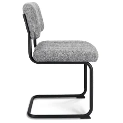 Grijze eetkamerstoel met zwart frame><noscript><img width=