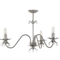 Grijze kroonluchter met bloem/kristal>Straluma Clearance