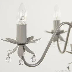 Grijze kroonluchter met bloem/kristal></noscript>Straluma Clearance