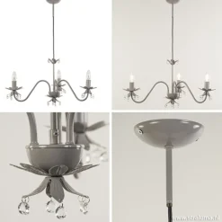 Grijze kroonluchter met bloem/kristal></noscript>Straluma Clearance