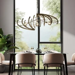 Grote design hanglamp ovaal oud messing><noscript><img width=