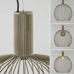 Grote draad hanglamp mat zand 70 cm><noscript><img width=