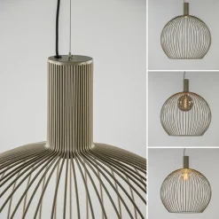 Grote eettafelhanglamp draad mat zand><noscript><img width=