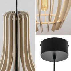 Grote hanglamp blank houten kap met zwart></noscript>Straluma Hot