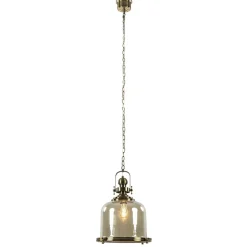 Grote hanglamp brons met amber glas>Straluma Discount