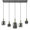 Grote hanglamp Lekar 5-lichts antiek brons met smoke glas>Straluma New