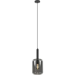 Grote hanglamp Lekar zwart met smoke glas>Straluma Clearance