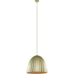Grote hanglamp mat goud met relief 50 cm>Straluma