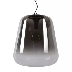 Grote hanglamp smoke glazen kap met zwart>Straluma Discount