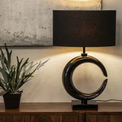 Grote lampvoet Maan shiny zwart></noscript>Straluma Hot