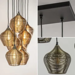 Grote landelijke hanglamp 10-lichts antiek brons Alvaro><noscript><img width=