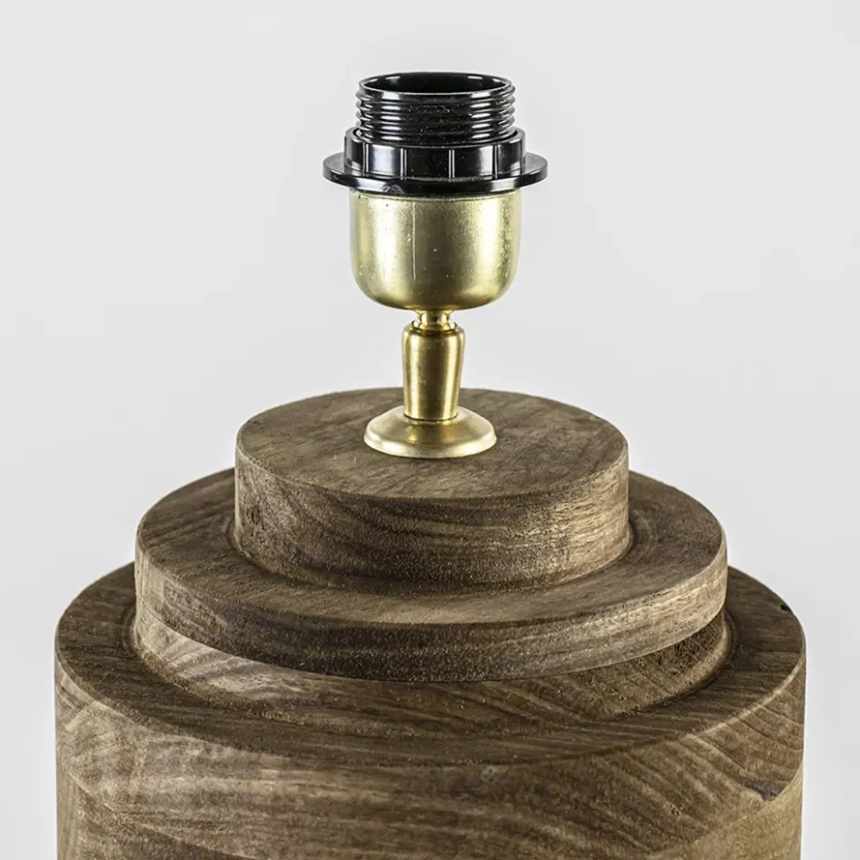 Grote landelijke lampvoet Pasco donker hout excl. kap>Straluma Sale