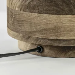 Grote landelijke lampvoet Pasco donker hout excl. kap><noscript><img width=