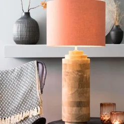 Grote landelijke lampvoet Pasco donker hout excl. kap><noscript><img width=