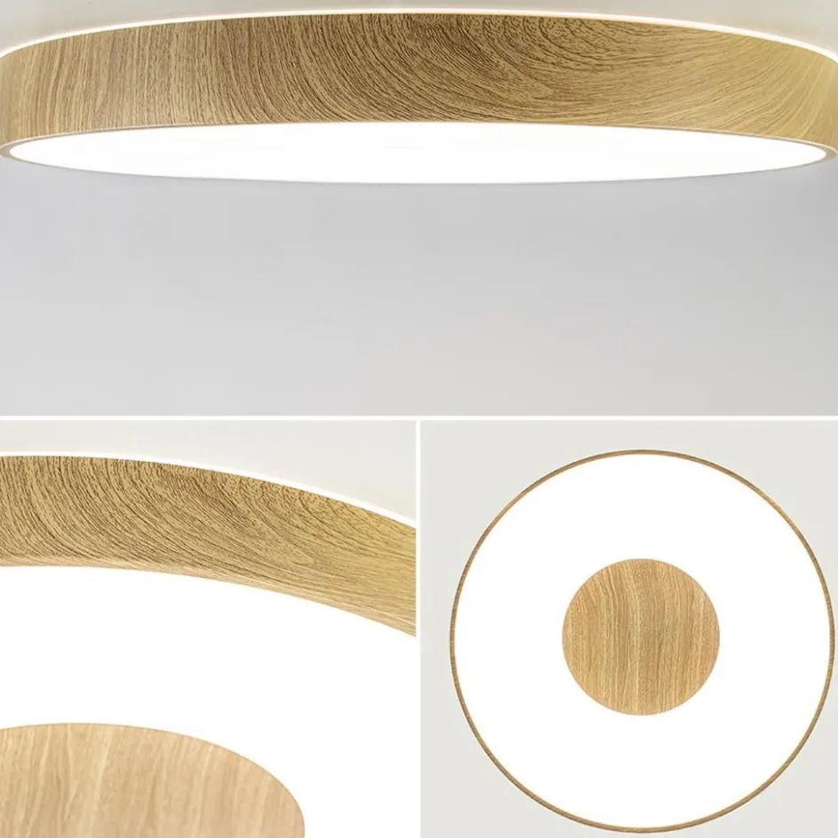 Grote LED plafondlamp met houtlook 65 cm>Straluma Sale