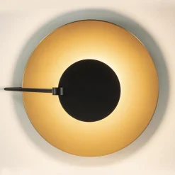 Grote LED plafondlamp zwart/goud indirect licht><noscript><img width=