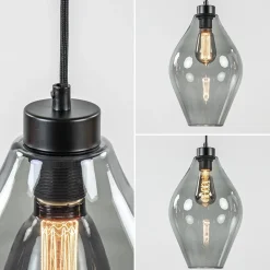 Grote 8-lichts multipendel hanglamp smoke glas ruit></noscript>Straluma Discount