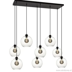 Grote 8-lichts multipendel/ hanglamp met helder glas>Straluma Hot