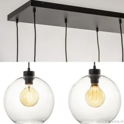 Grote 8-lichts multipendel/ hanglamp met helder glas><noscript><img width=