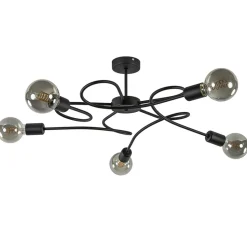 Grote 5-lichts plafondlamp zwart exclusief lichtbronnen>Straluma Clearance